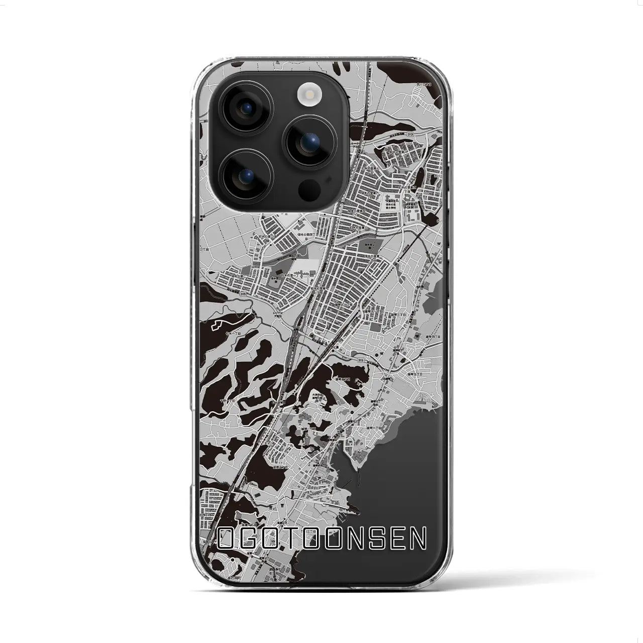 【おごと温泉(滋賀県)】地図柄iPhoneケース(クリアタイプ)