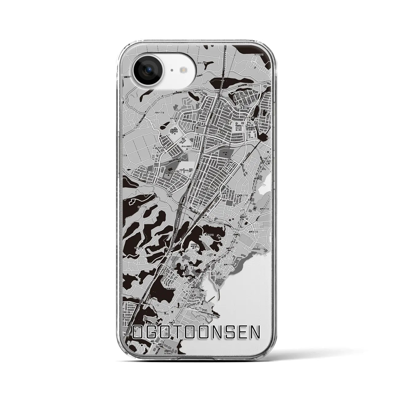 【おごと温泉(滋賀県)】地図柄iPhoneケース(クリアタイプ)