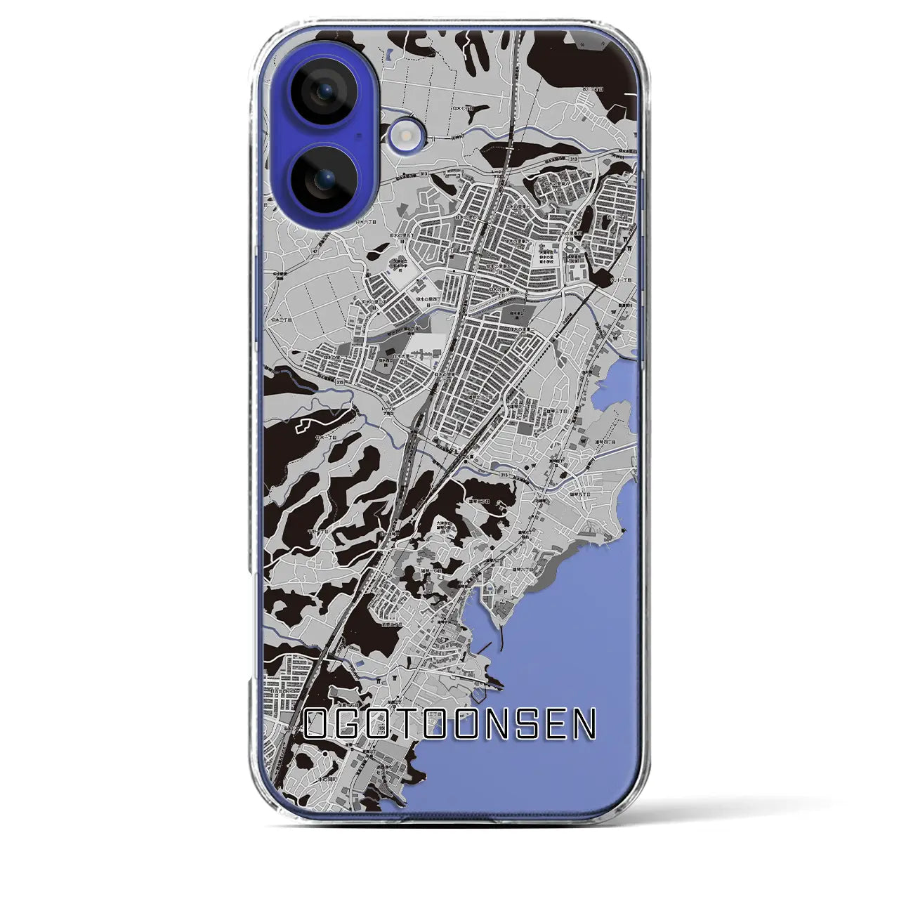 【おごと温泉(滋賀県)】地図柄iPhoneケース(クリアタイプ)