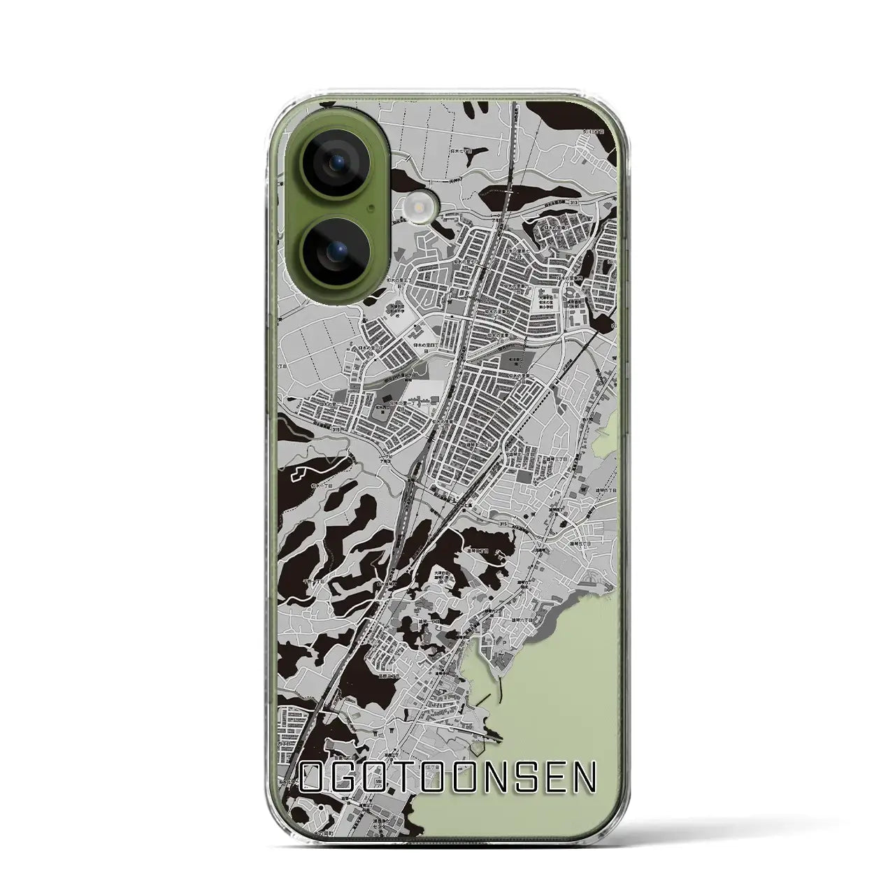 【おごと温泉(滋賀県)】地図柄iPhoneケース(クリアタイプ)