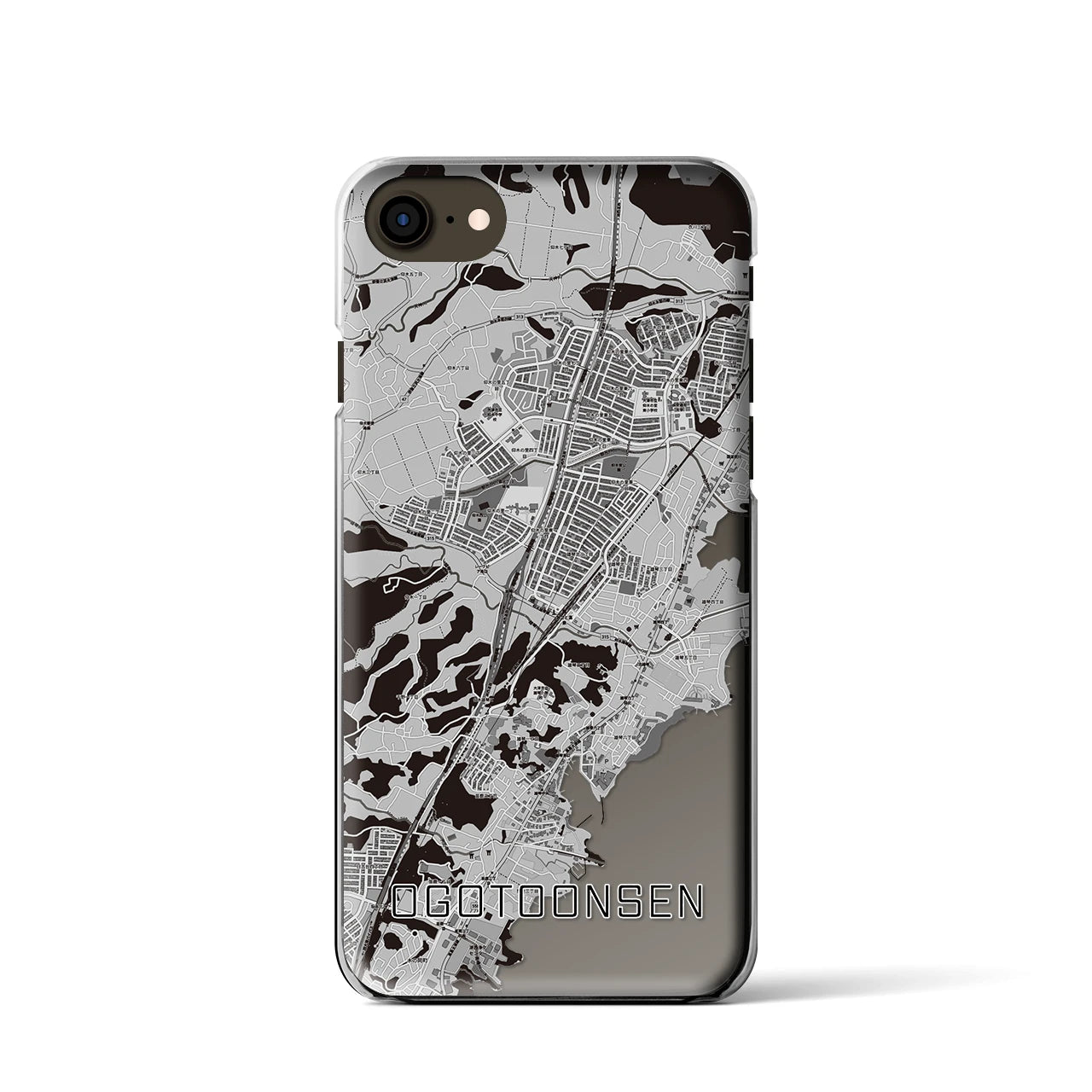 【おごと温泉(滋賀県)】地図柄iPhoneケース(クリアタイプ)