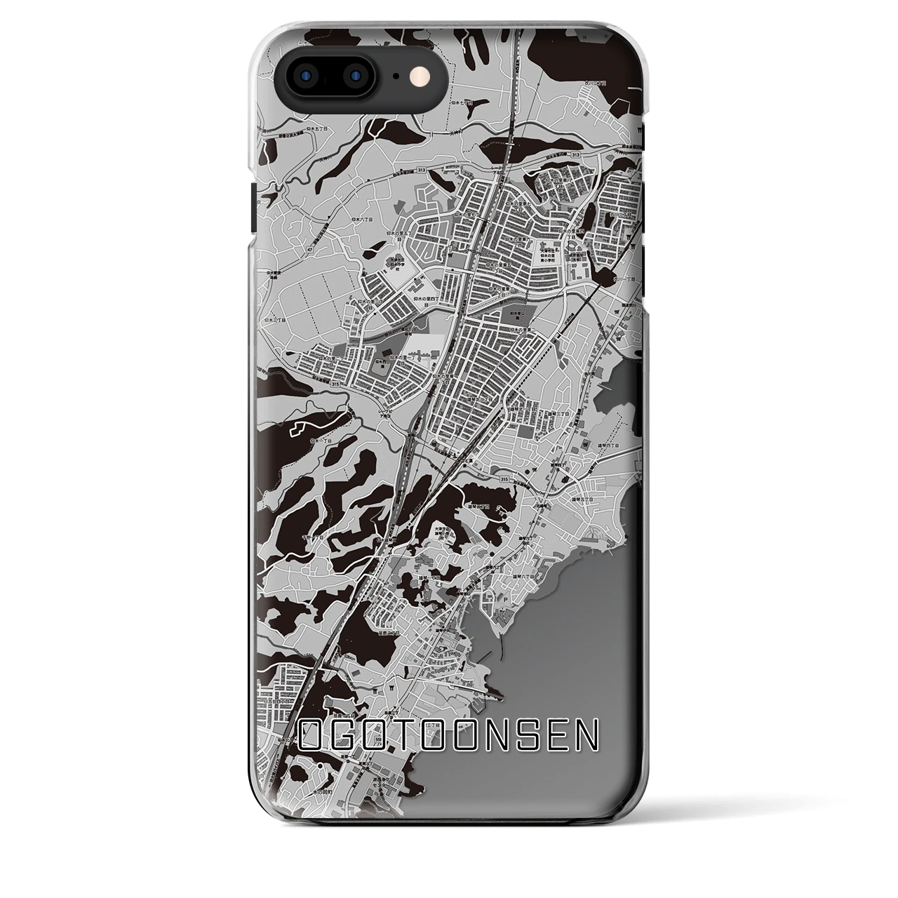 【おごと温泉(滋賀県)】地図柄iPhoneケース(クリアタイプ)