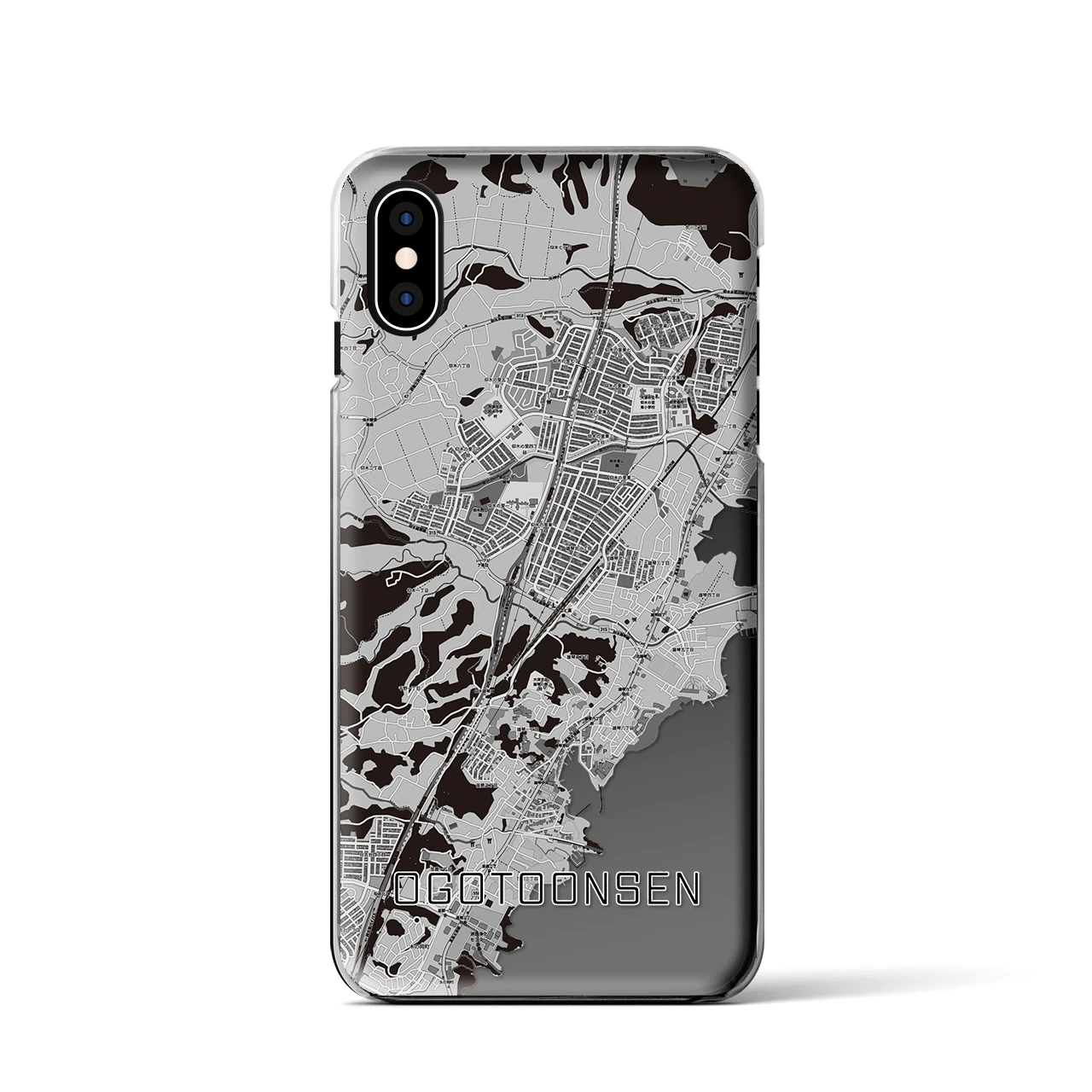 【おごと温泉(滋賀県)】地図柄iPhoneケース(クリアタイプ)