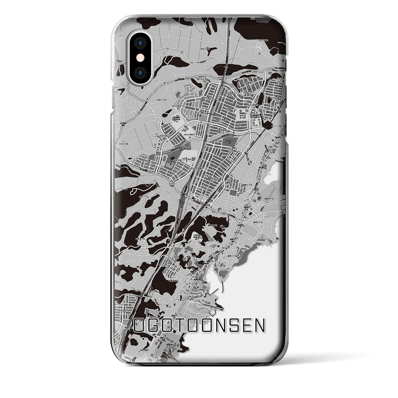 【おごと温泉(滋賀県)】地図柄iPhoneケース(クリアタイプ)