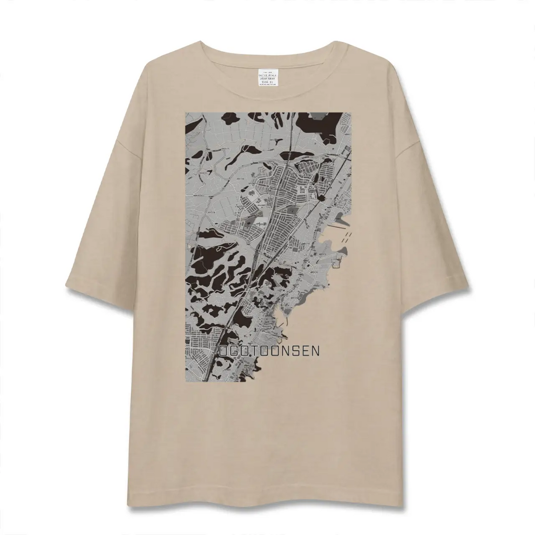 【おごと温泉(滋賀県)】地図柄ビッグシルエットTシャツ