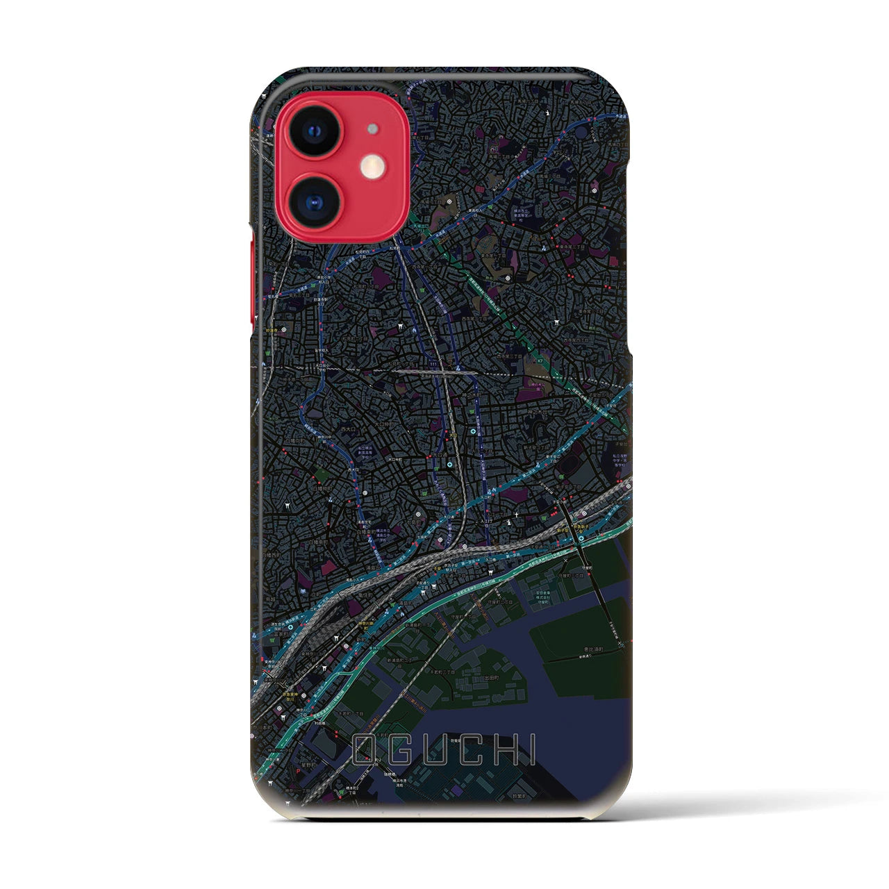 【大口(神奈川県)】地図柄iPhoneケース(バックカバータイプ)