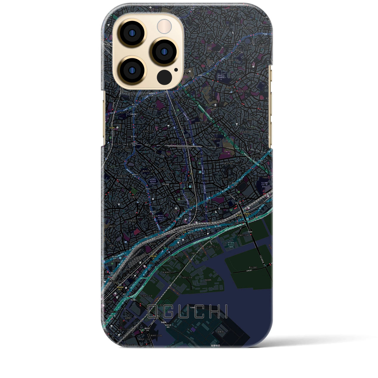 【大口(神奈川県)】地図柄iPhoneケース(バックカバータイプ)