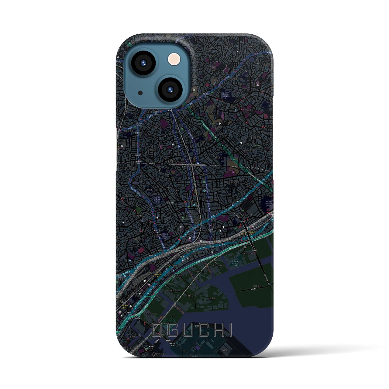【大口(神奈川県)】地図柄iPhoneケース(バックカバータイプ)