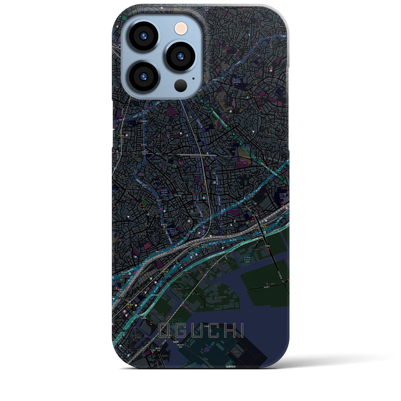 【大口(神奈川県)】地図柄iPhoneケース(バックカバータイプ)