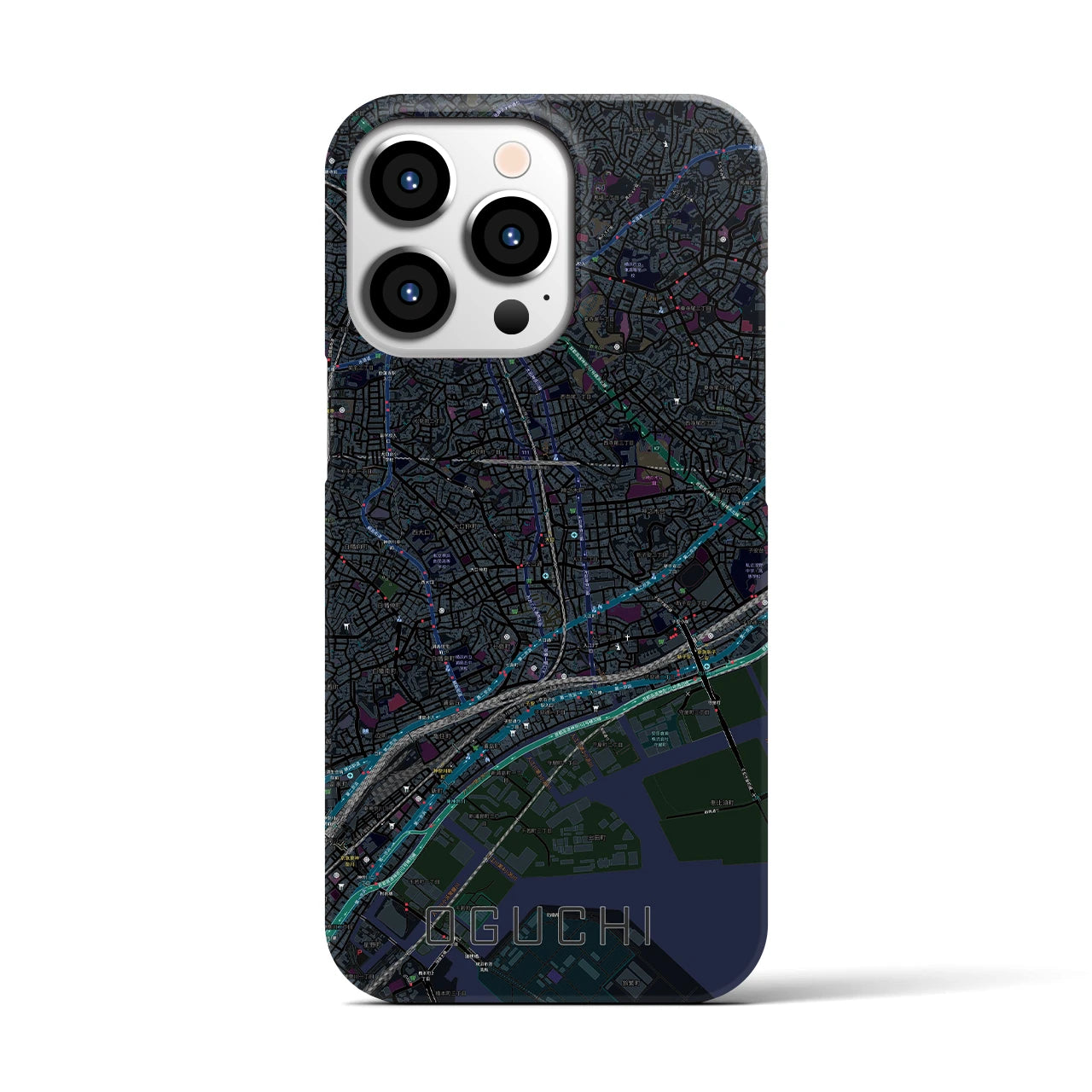 【大口(神奈川県)】地図柄iPhoneケース(バックカバータイプ)