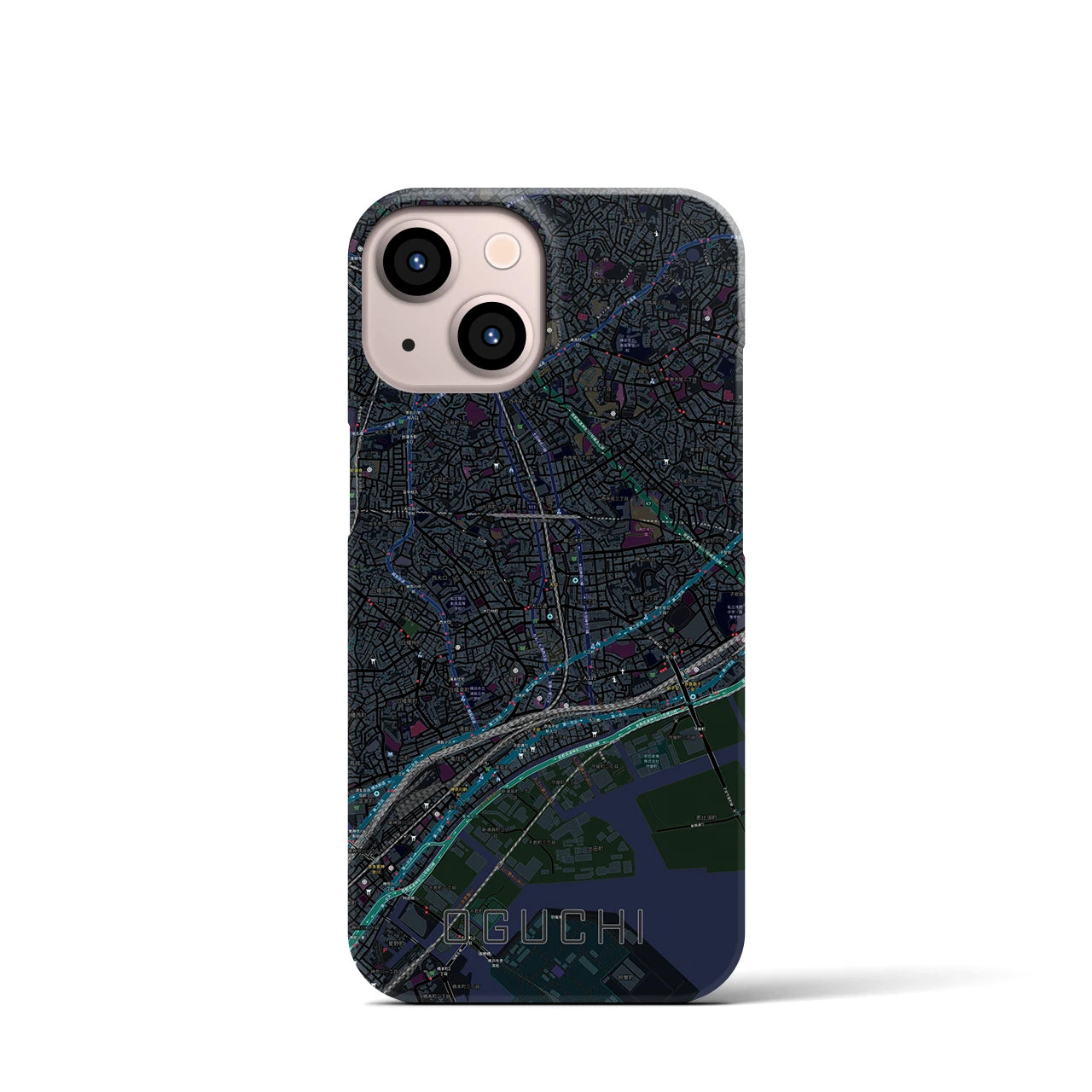 【大口(神奈川県)】地図柄iPhoneケース(バックカバータイプ)
