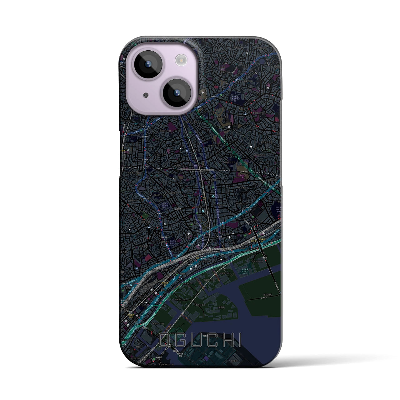 【大口(神奈川県)】地図柄iPhoneケース(バックカバータイプ)