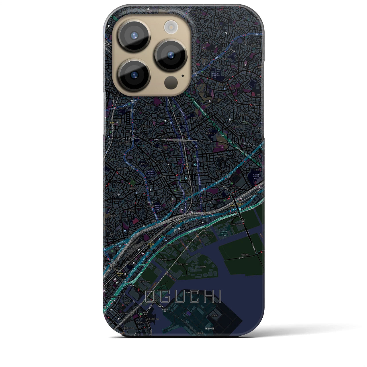 【大口(神奈川県)】地図柄iPhoneケース(バックカバータイプ)