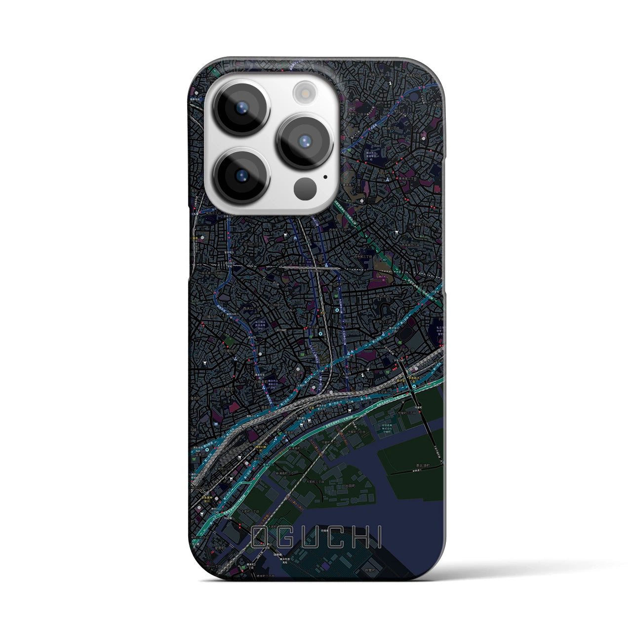 【大口(神奈川県)】地図柄iPhoneケース(バックカバータイプ)