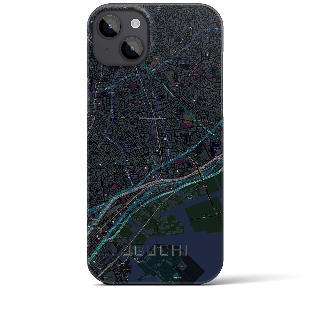 【大口(神奈川県)】地図柄iPhoneケース(バックカバータイプ)