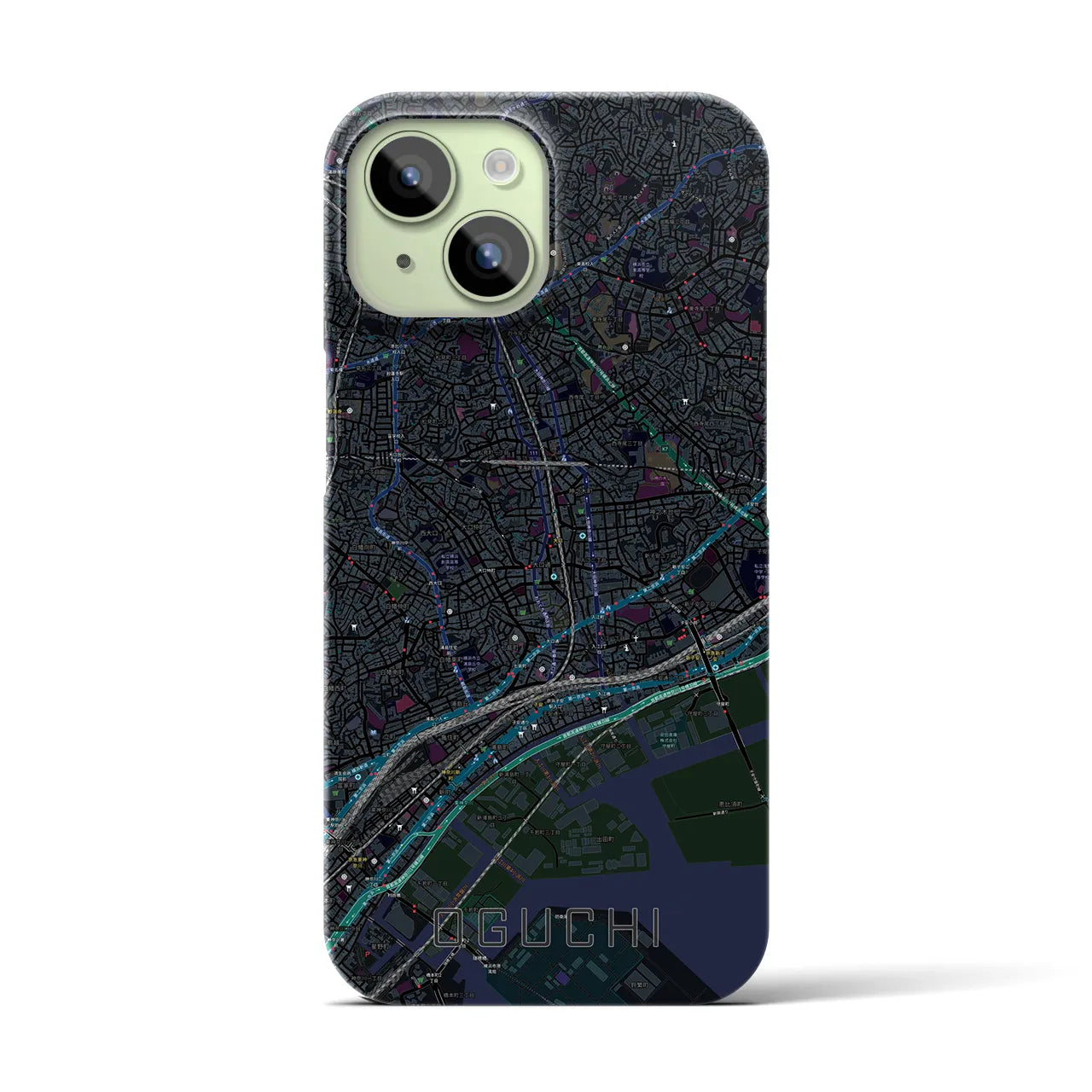 【大口(神奈川県)】地図柄iPhoneケース(バックカバータイプ)