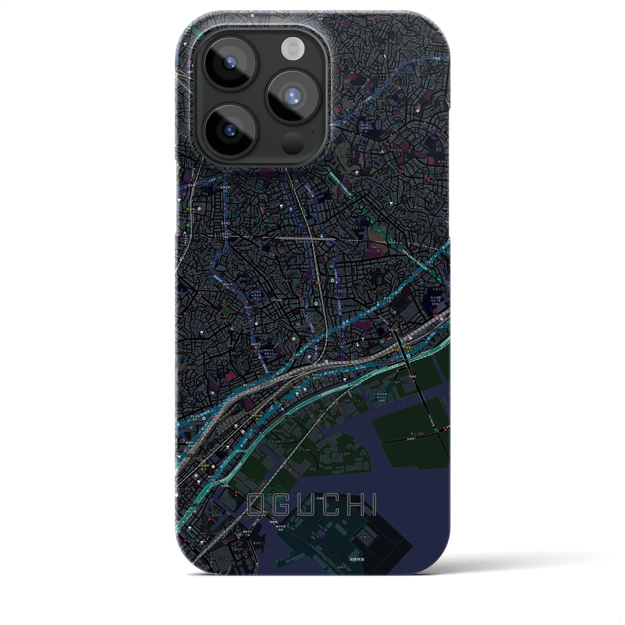 【大口(神奈川県)】地図柄iPhoneケース(バックカバータイプ)