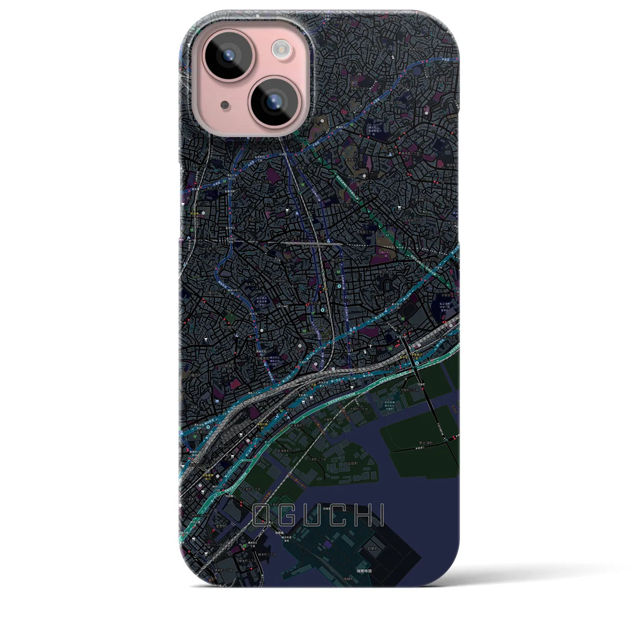 【大口(神奈川県)】地図柄iPhoneケース(バックカバータイプ)