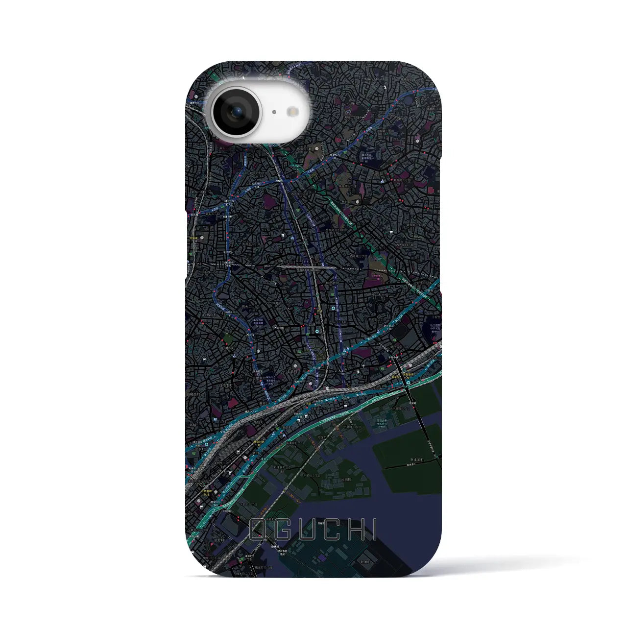 【大口(神奈川県)】地図柄iPhoneケース(バックカバータイプ)