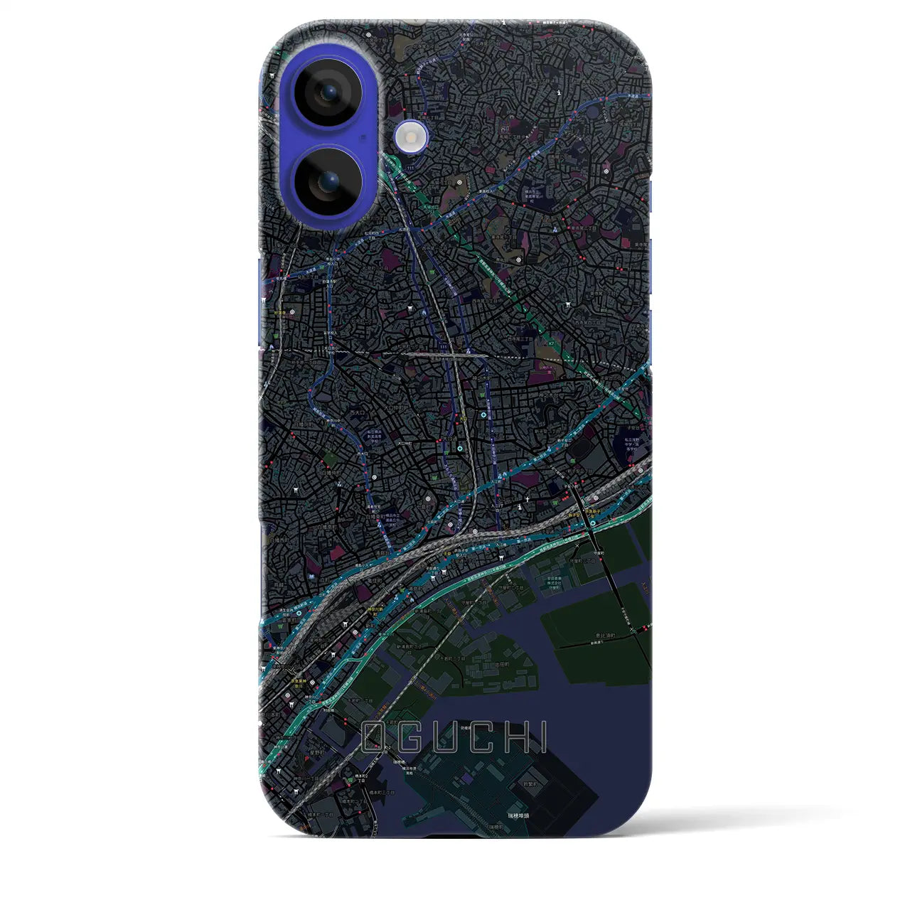 【大口(神奈川県)】地図柄iPhoneケース(バックカバータイプ)