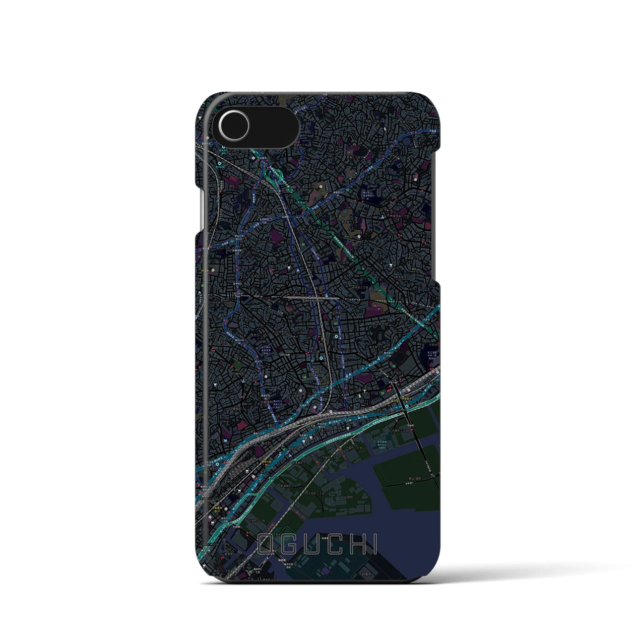 【大口(神奈川県)】地図柄iPhoneケース(バックカバータイプ)