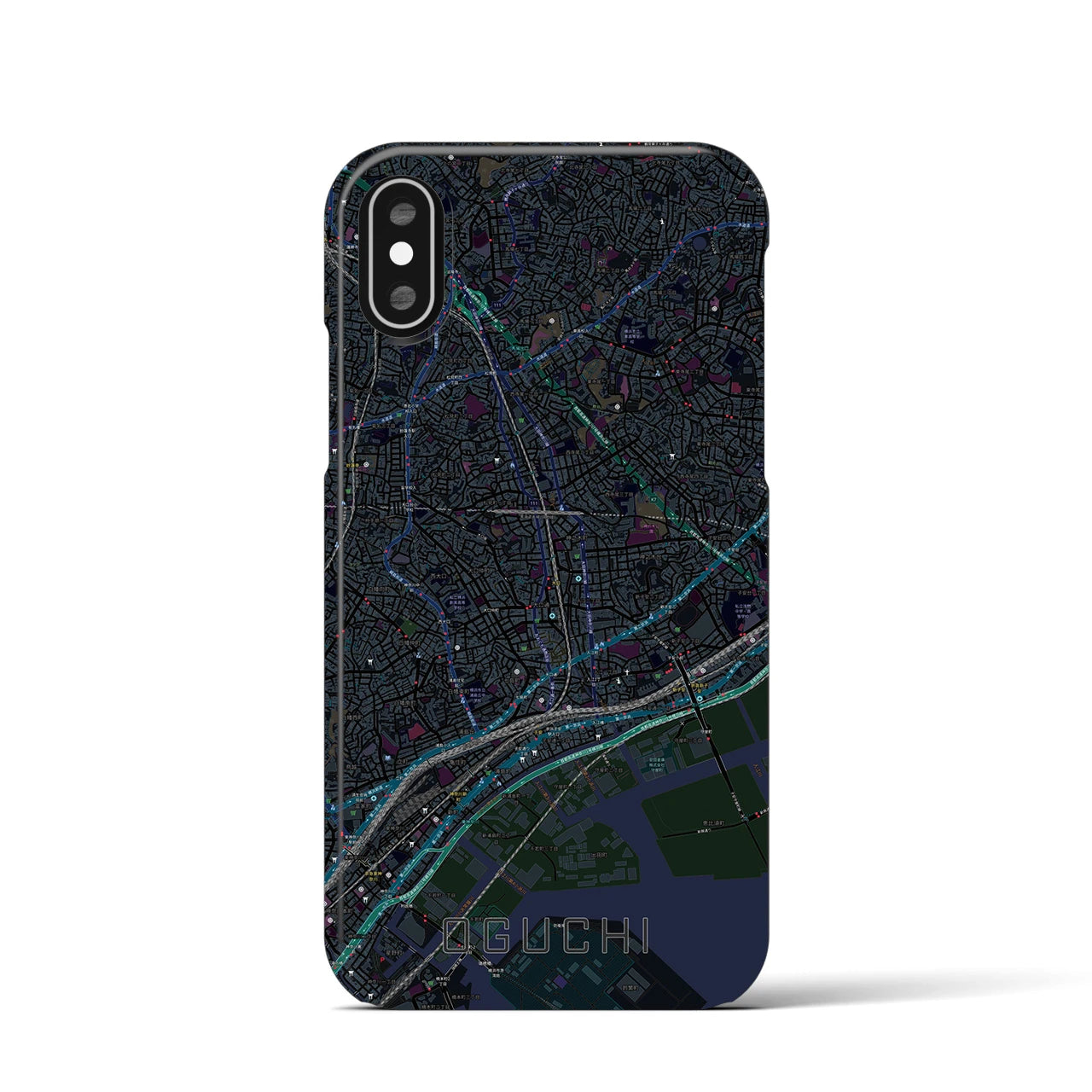 【大口(神奈川県)】地図柄iPhoneケース(バックカバータイプ)