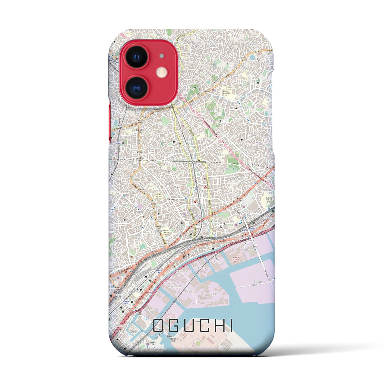 【大口(神奈川県)】地図柄iPhoneケース(バックカバータイプ)