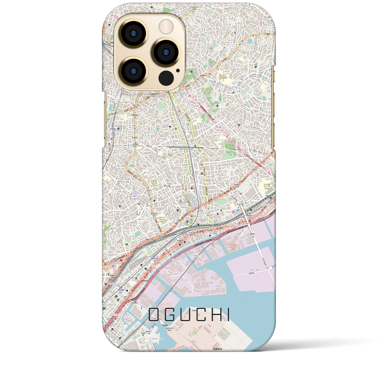 【大口(神奈川県)】地図柄iPhoneケース(バックカバータイプ)