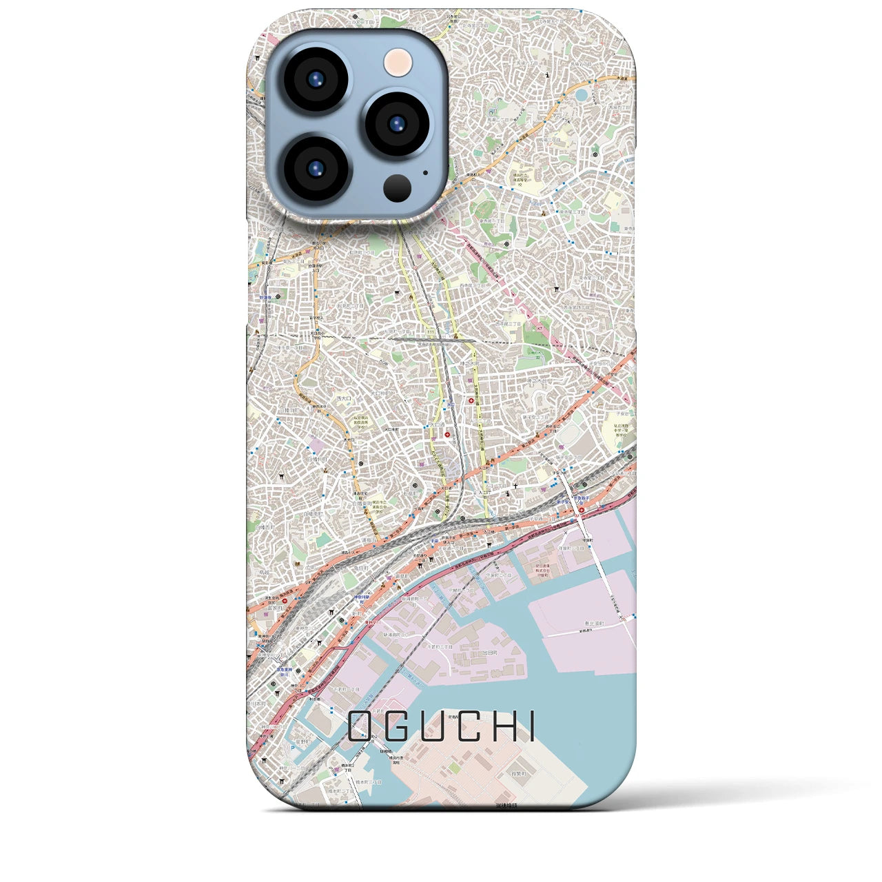 【大口(神奈川県)】地図柄iPhoneケース(バックカバータイプ)