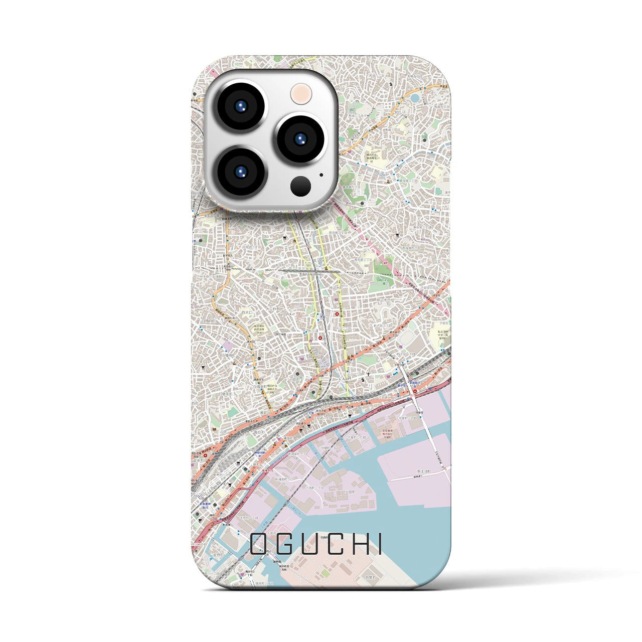 【大口(神奈川県)】地図柄iPhoneケース(バックカバータイプ)