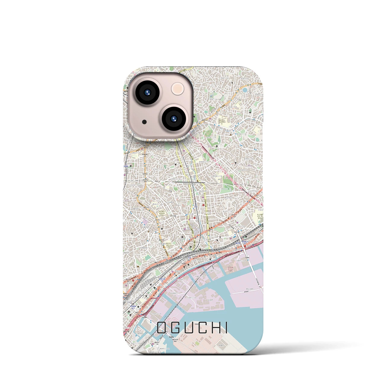 【大口(神奈川県)】地図柄iPhoneケース(バックカバータイプ)