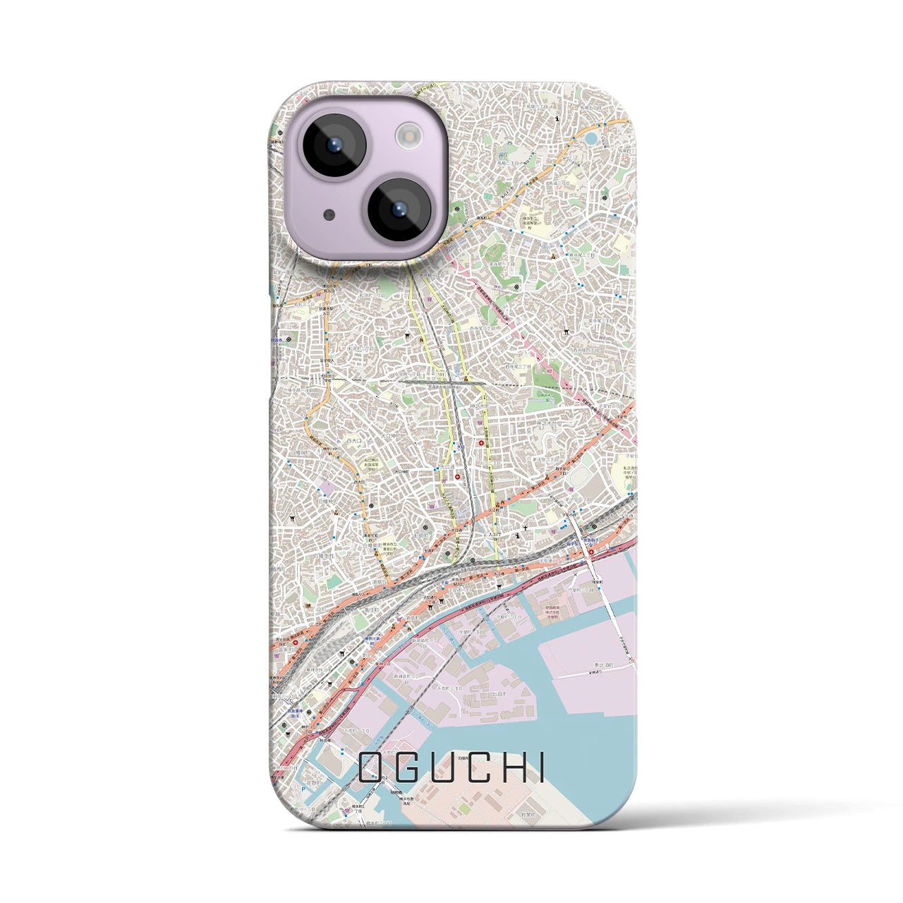 【大口(神奈川県)】地図柄iPhoneケース(バックカバータイプ)