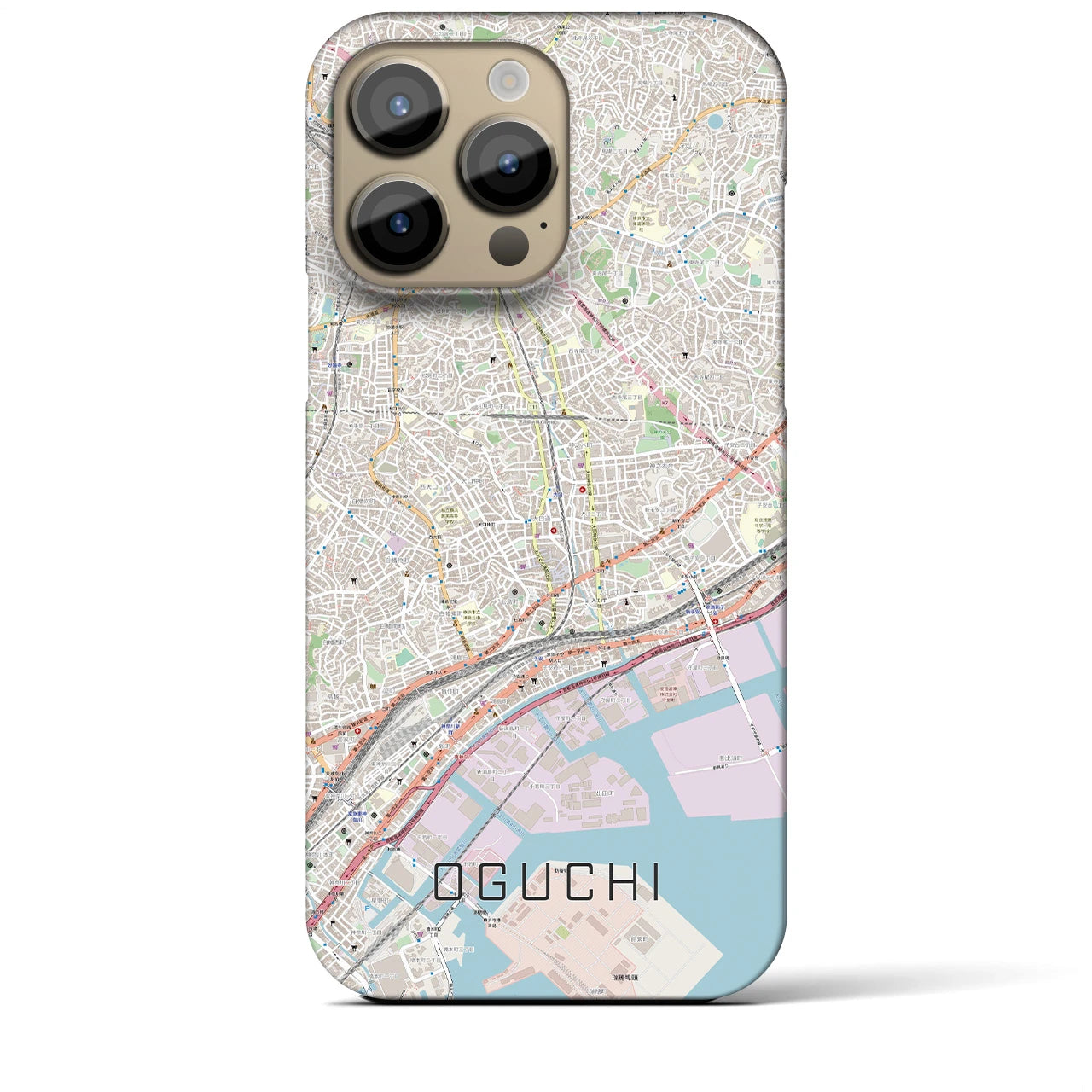 【大口(神奈川県)】地図柄iPhoneケース(バックカバータイプ)