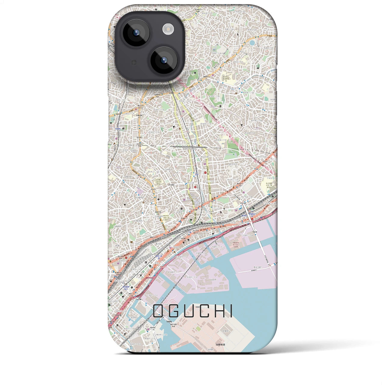 【大口(神奈川県)】地図柄iPhoneケース(バックカバータイプ)