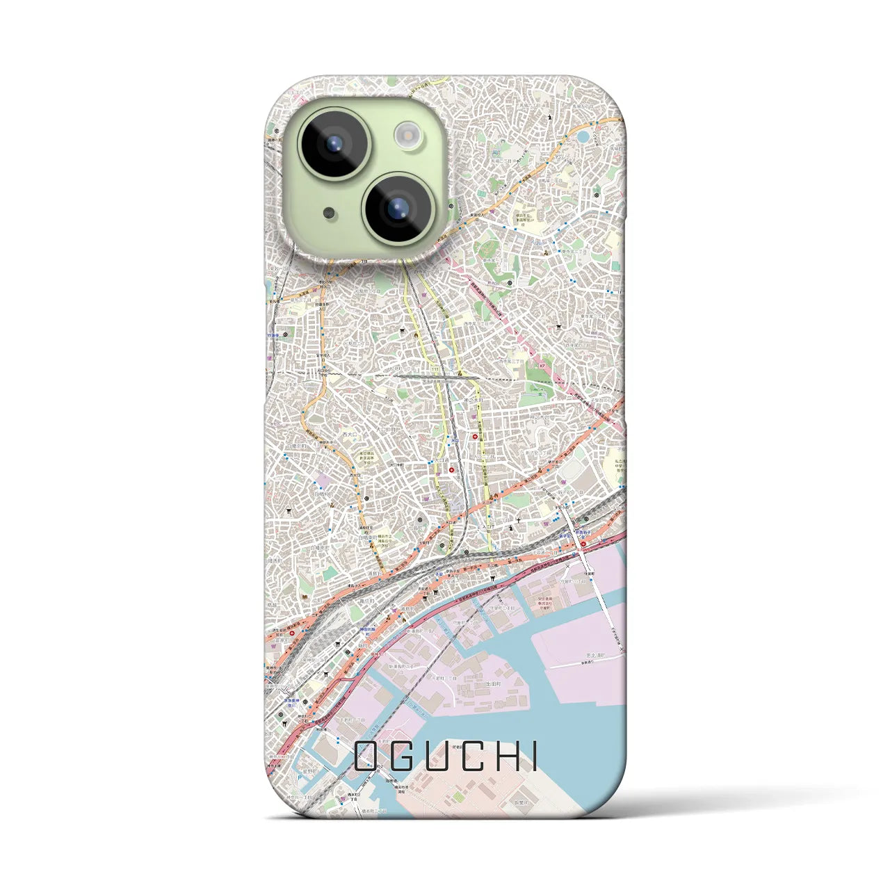 【大口(神奈川県)】地図柄iPhoneケース(バックカバータイプ)