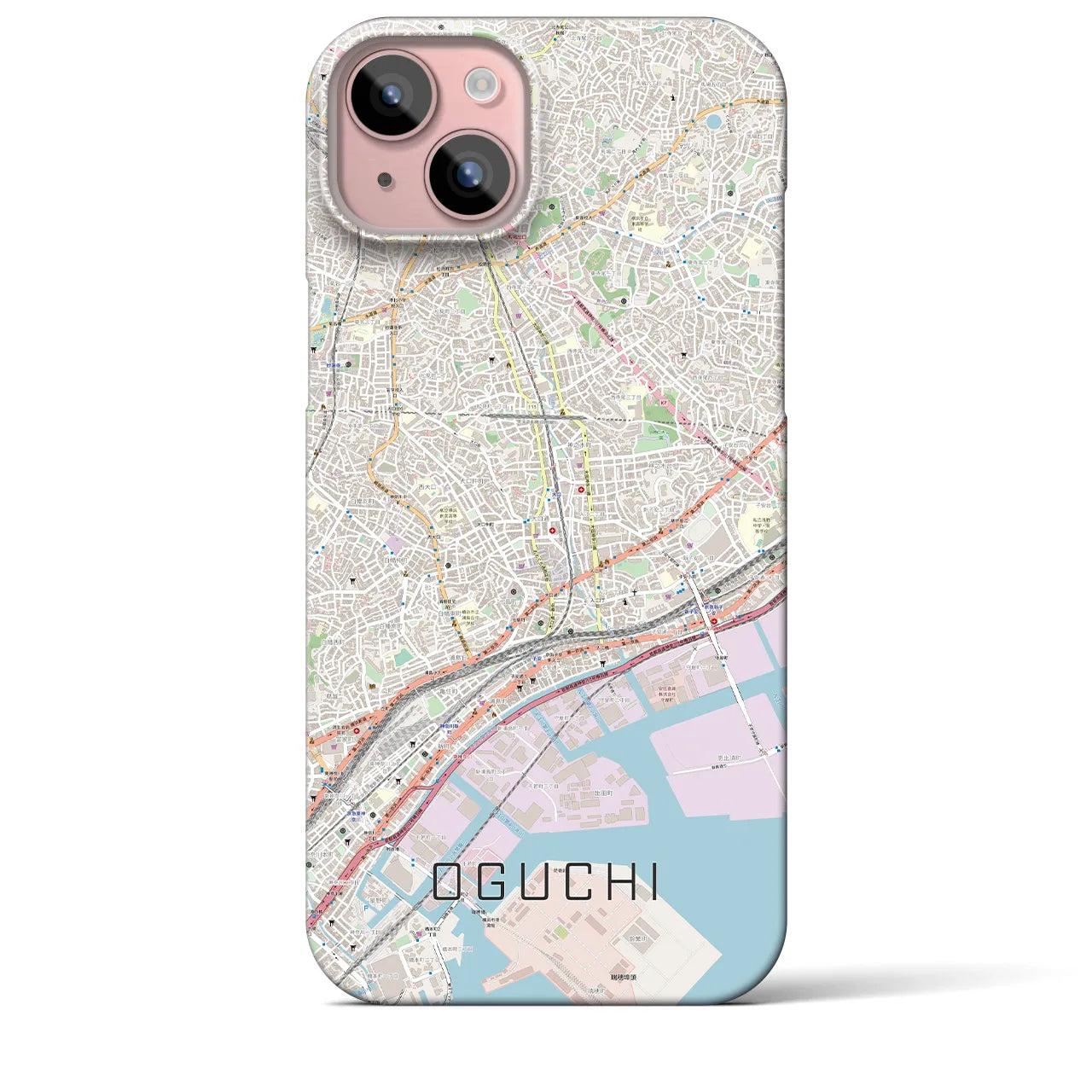 【大口(神奈川県)】地図柄iPhoneケース(バックカバータイプ)