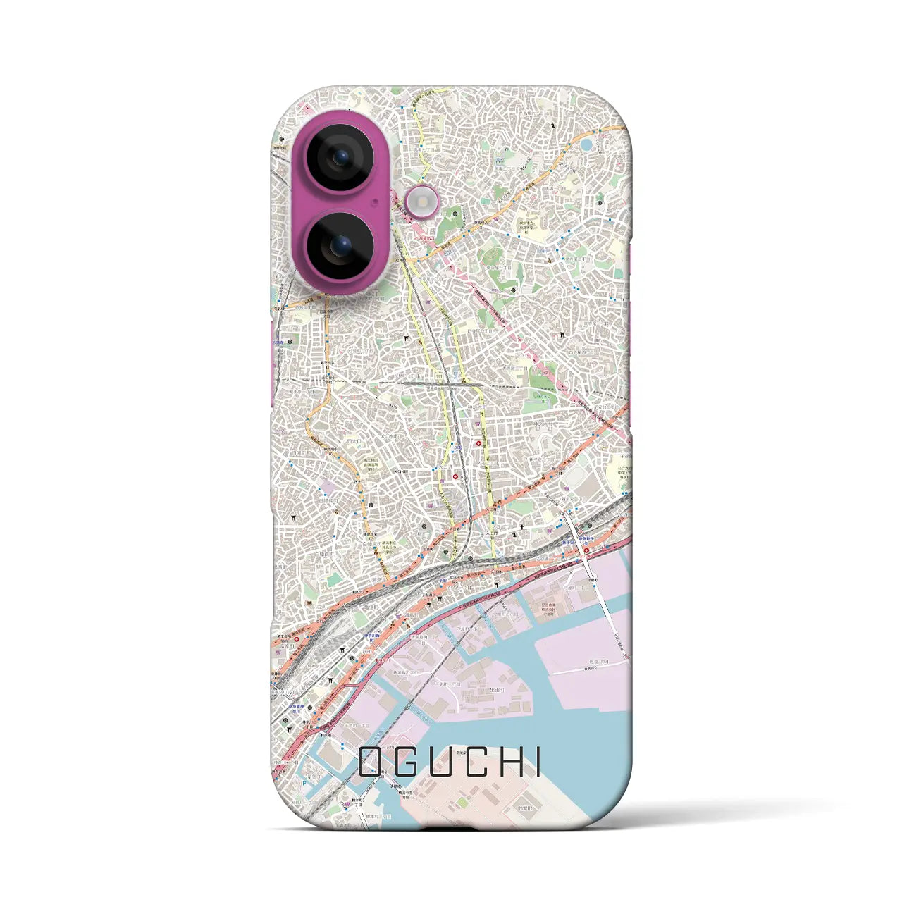 【大口(神奈川県)】地図柄iPhoneケース(バックカバータイプ)