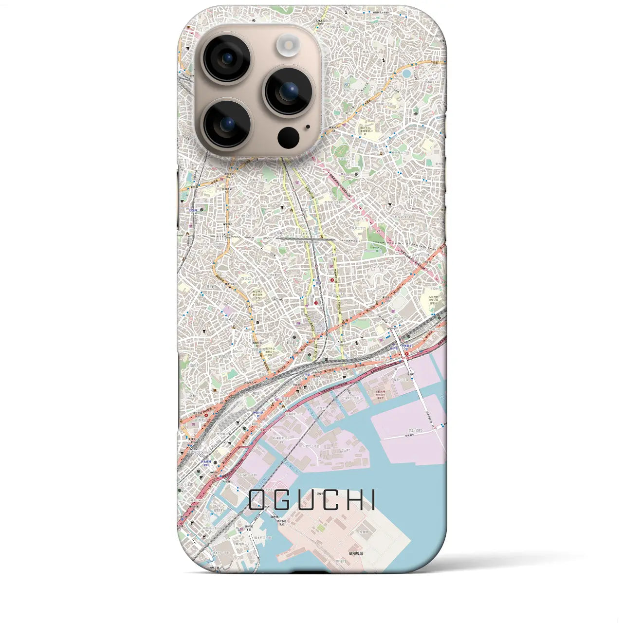 【大口(神奈川県)】地図柄iPhoneケース(バックカバータイプ)