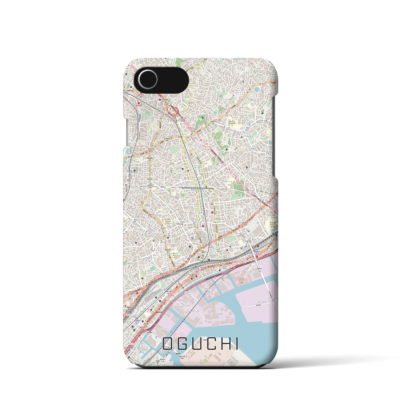 【大口(神奈川県)】地図柄iPhoneケース(バックカバータイプ)