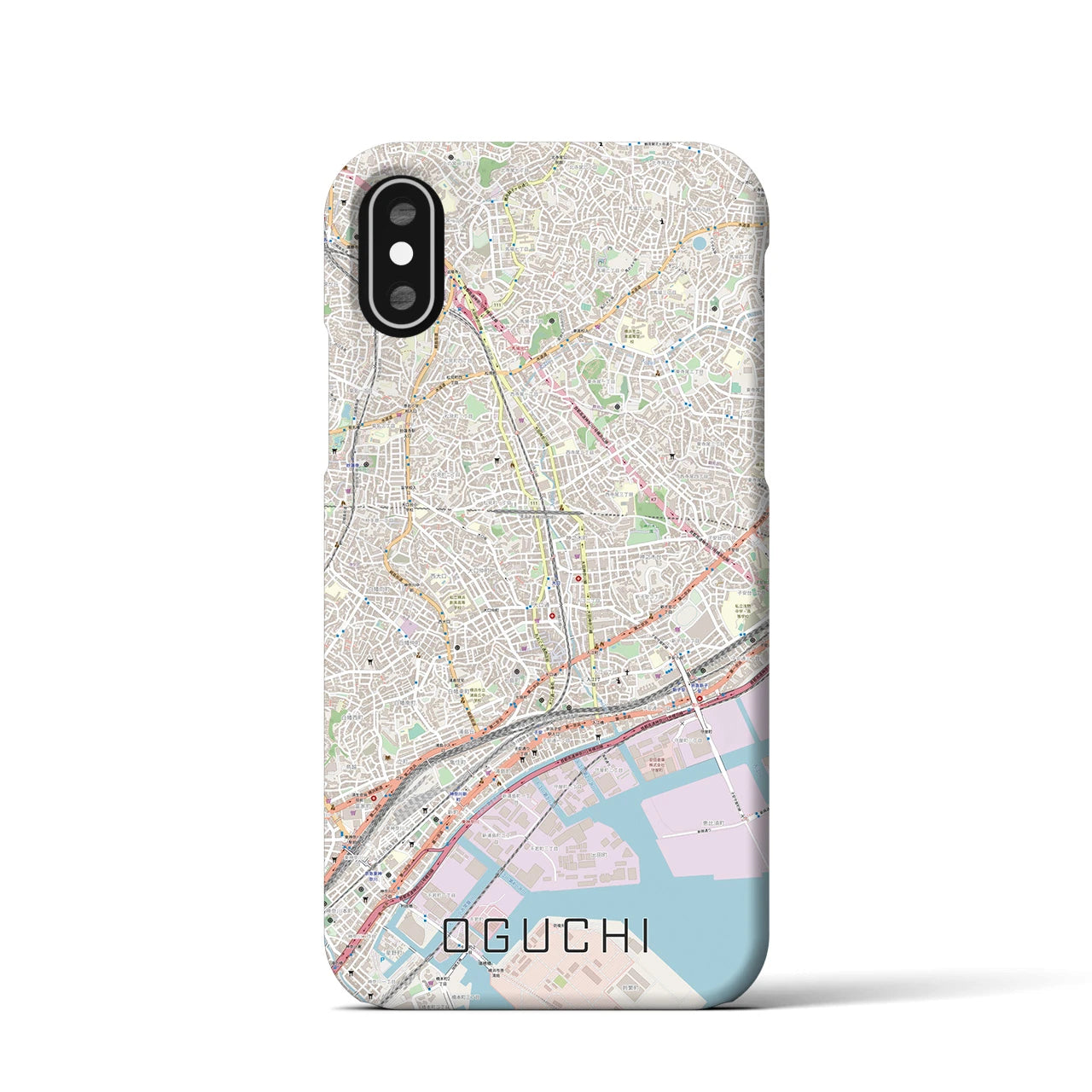 【大口(神奈川県)】地図柄iPhoneケース(バックカバータイプ)