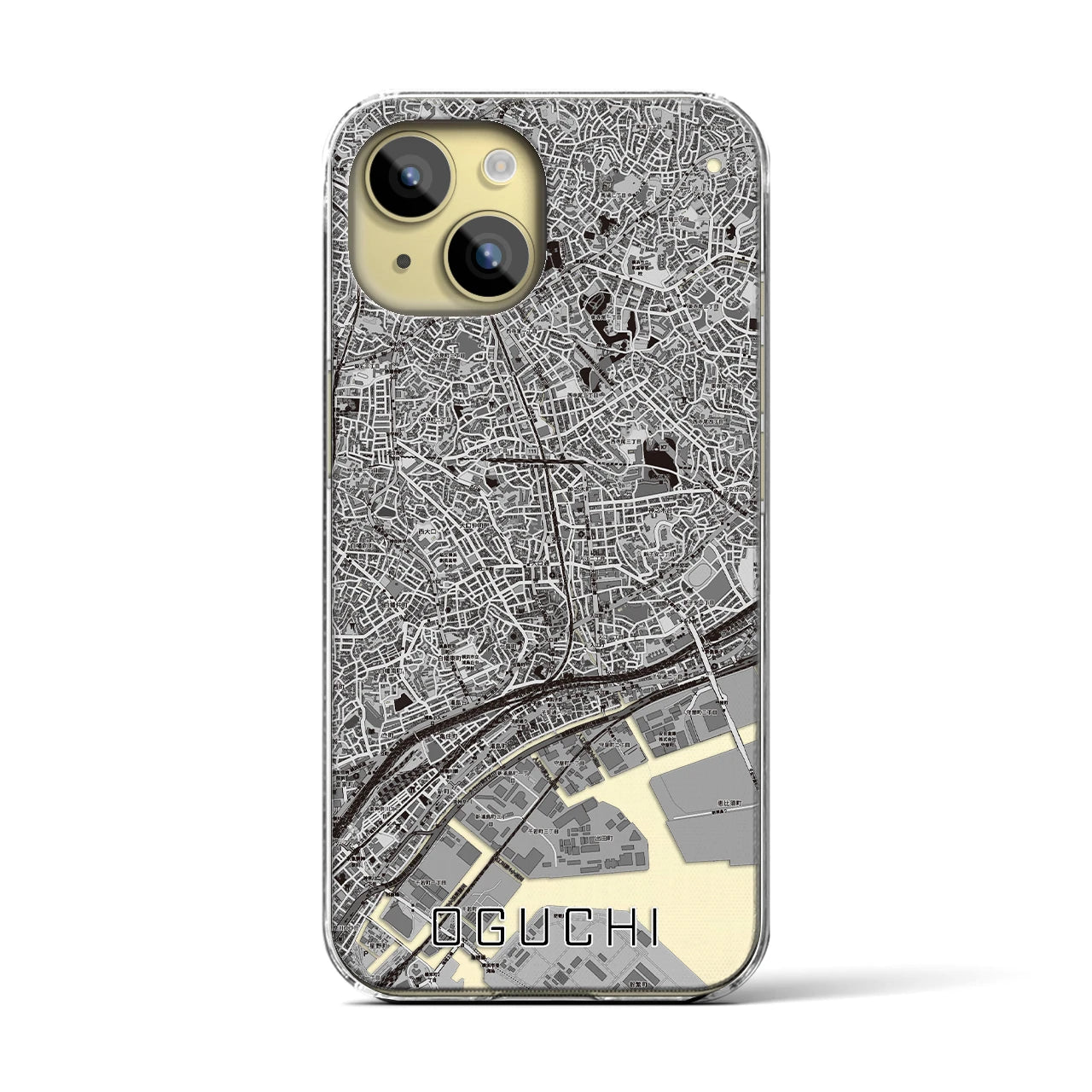 【大口(神奈川県)】地図柄iPhoneケース(クリアタイプ)