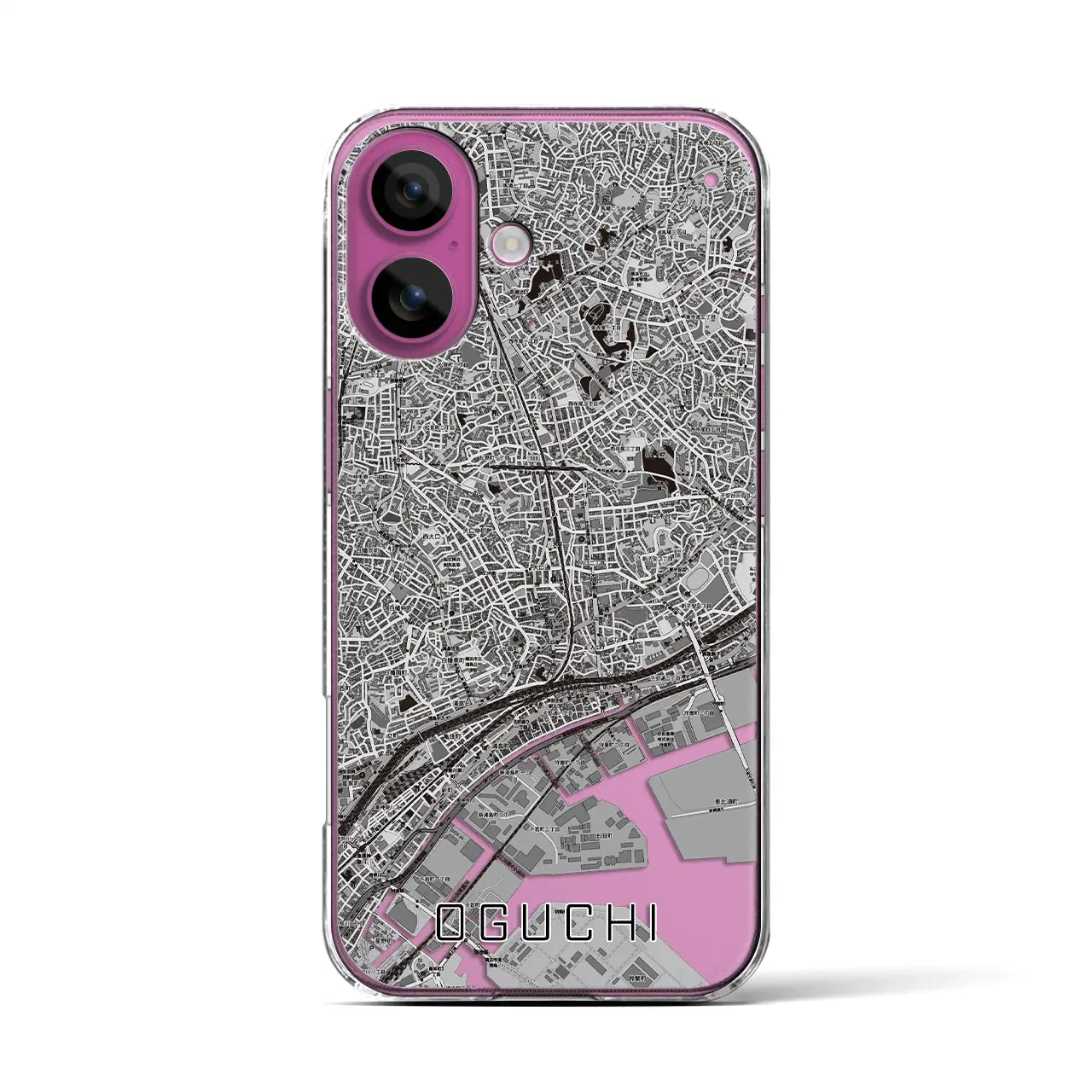 【大口(神奈川県)】地図柄iPhoneケース(クリアタイプ)