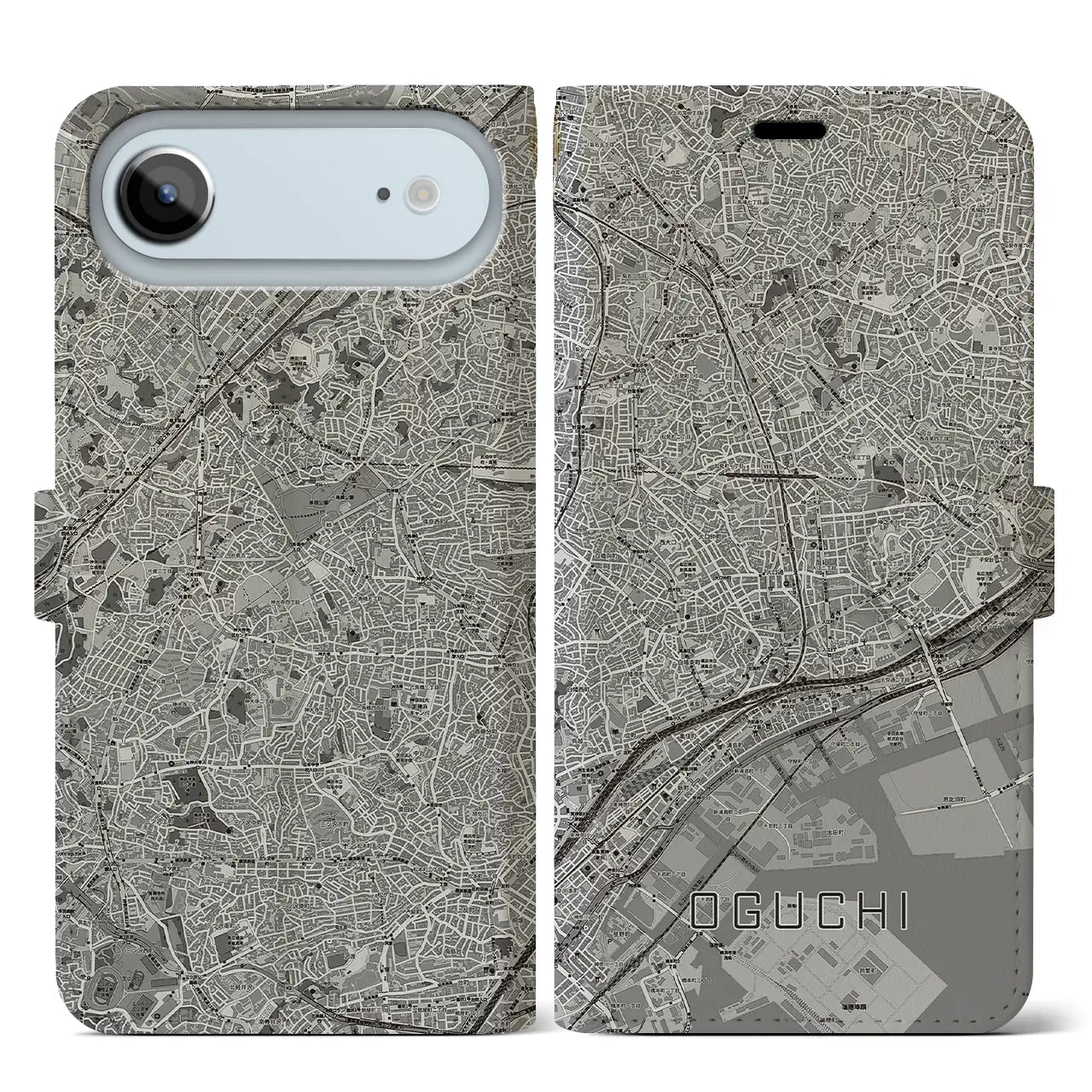 【大口(神奈川県)】地図柄iPhoneケース(手帳タイプ)