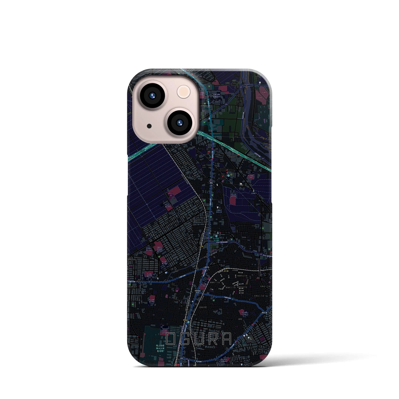 【小倉(京都府)】地図柄iPhoneケース(バックカバータイプ)