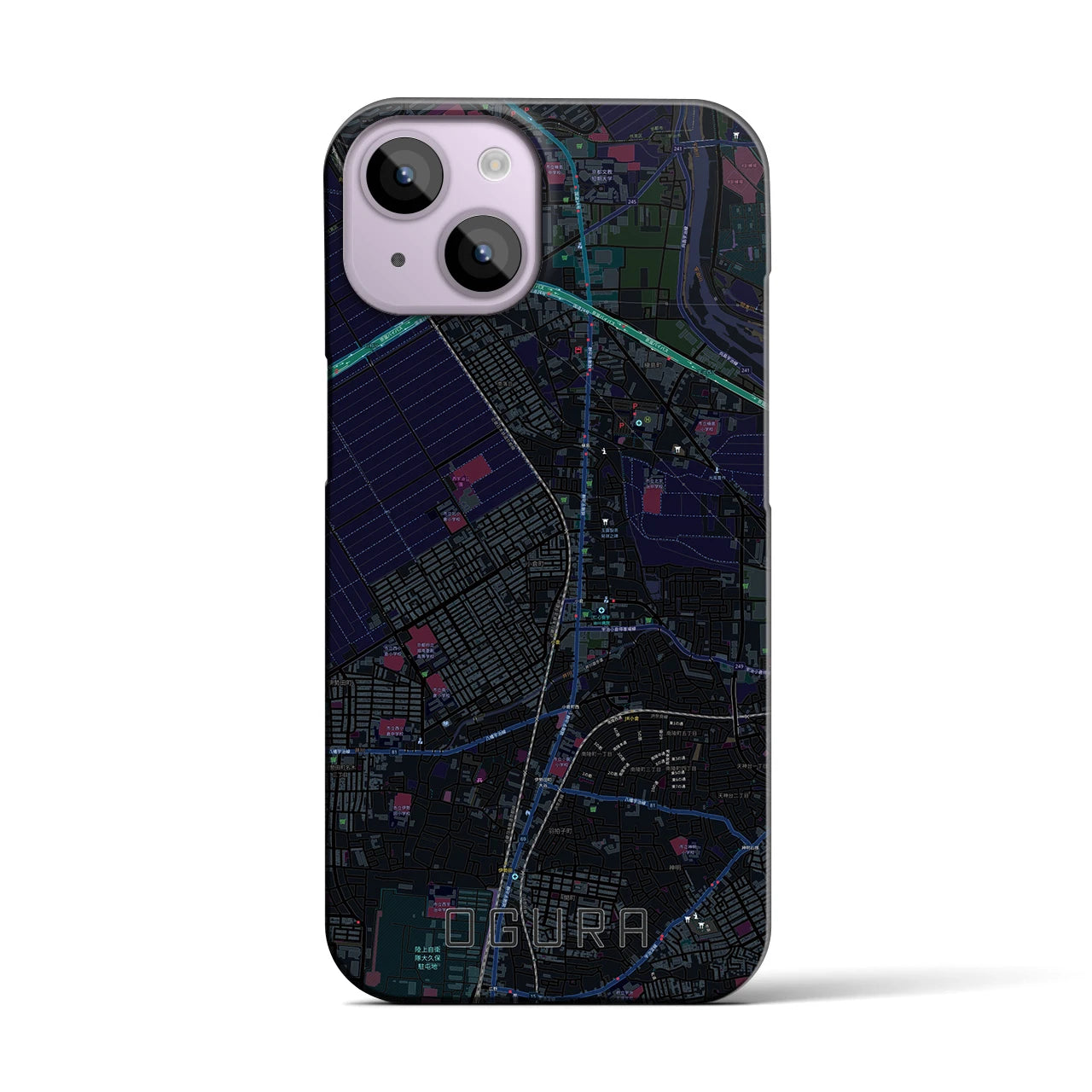 【小倉(京都府)】地図柄iPhoneケース(バックカバータイプ)