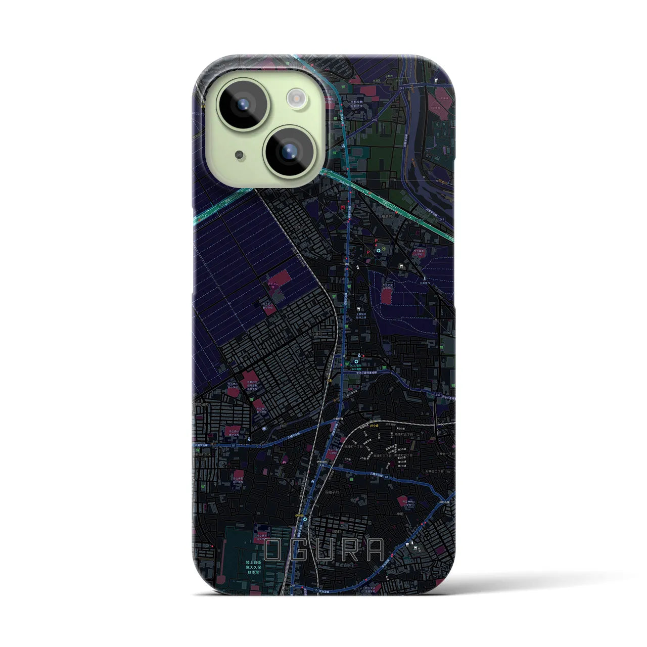【小倉(京都府)】地図柄iPhoneケース(バックカバータイプ)