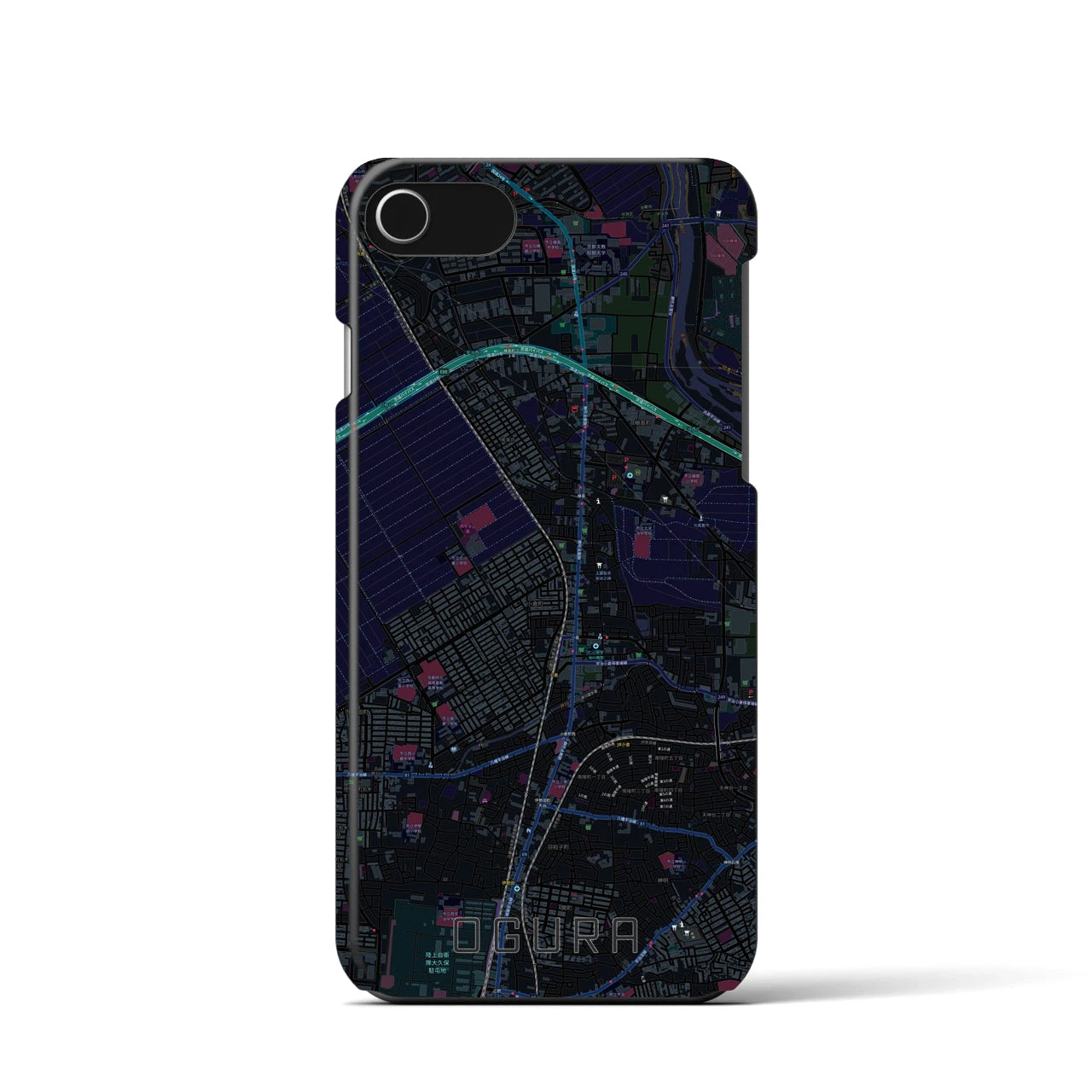 【小倉(京都府)】地図柄iPhoneケース(バックカバータイプ)