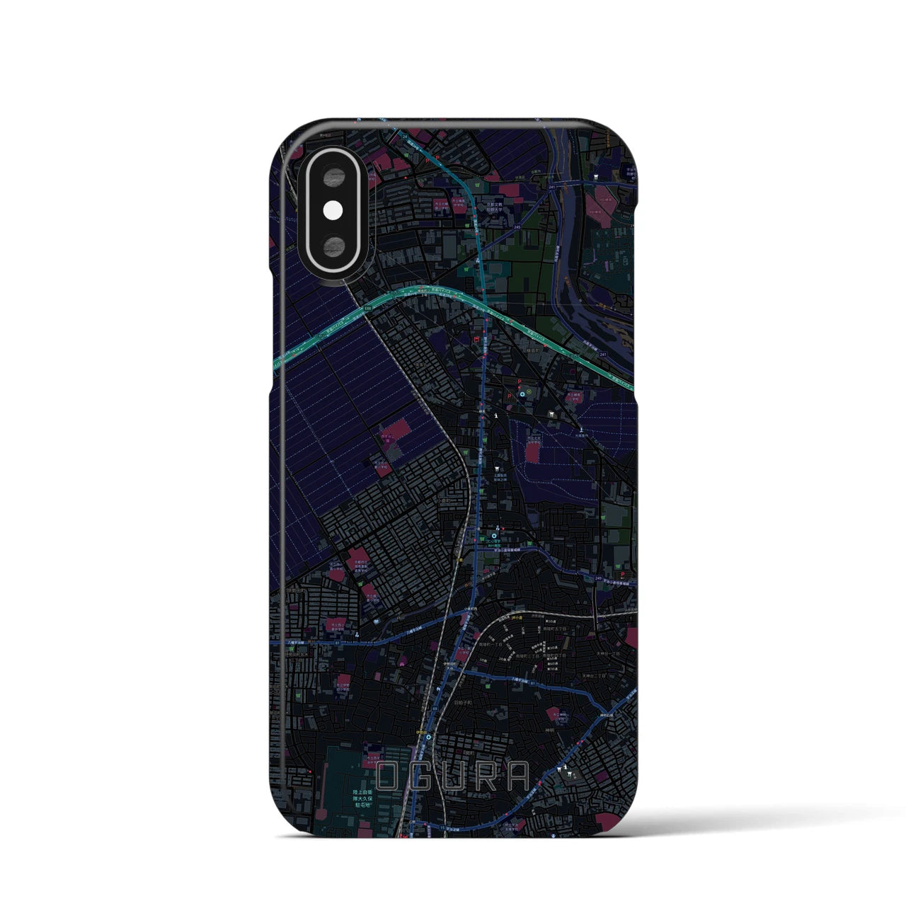 【小倉(京都府)】地図柄iPhoneケース(バックカバータイプ)
