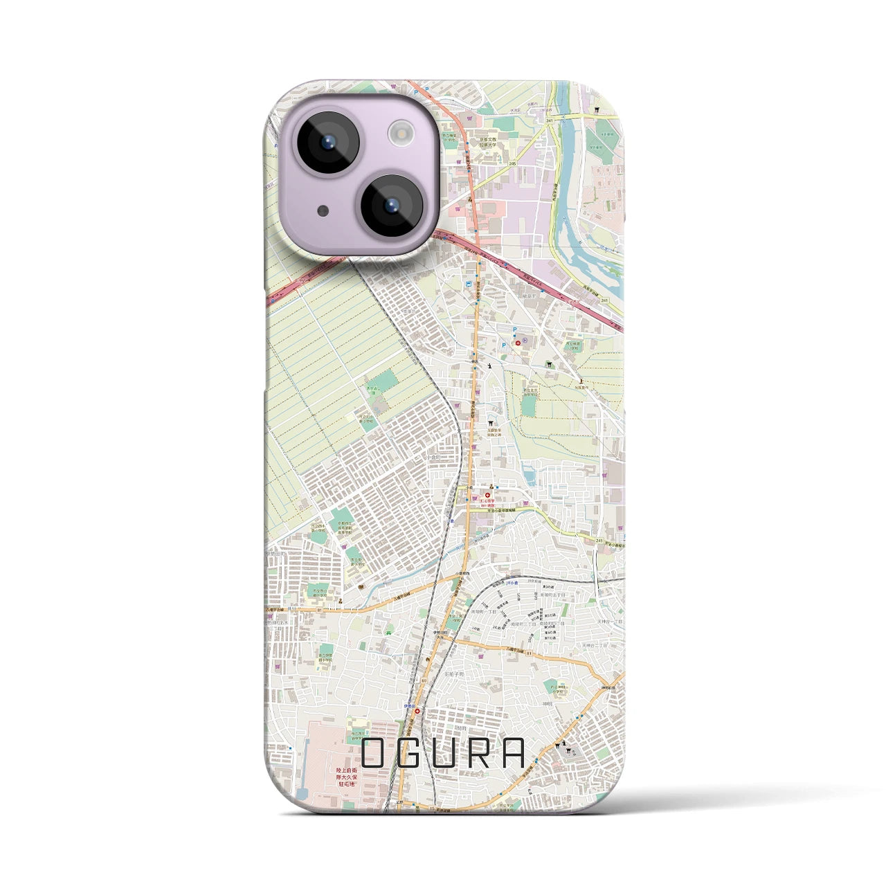 【小倉(京都府)】地図柄iPhoneケース(バックカバータイプ)