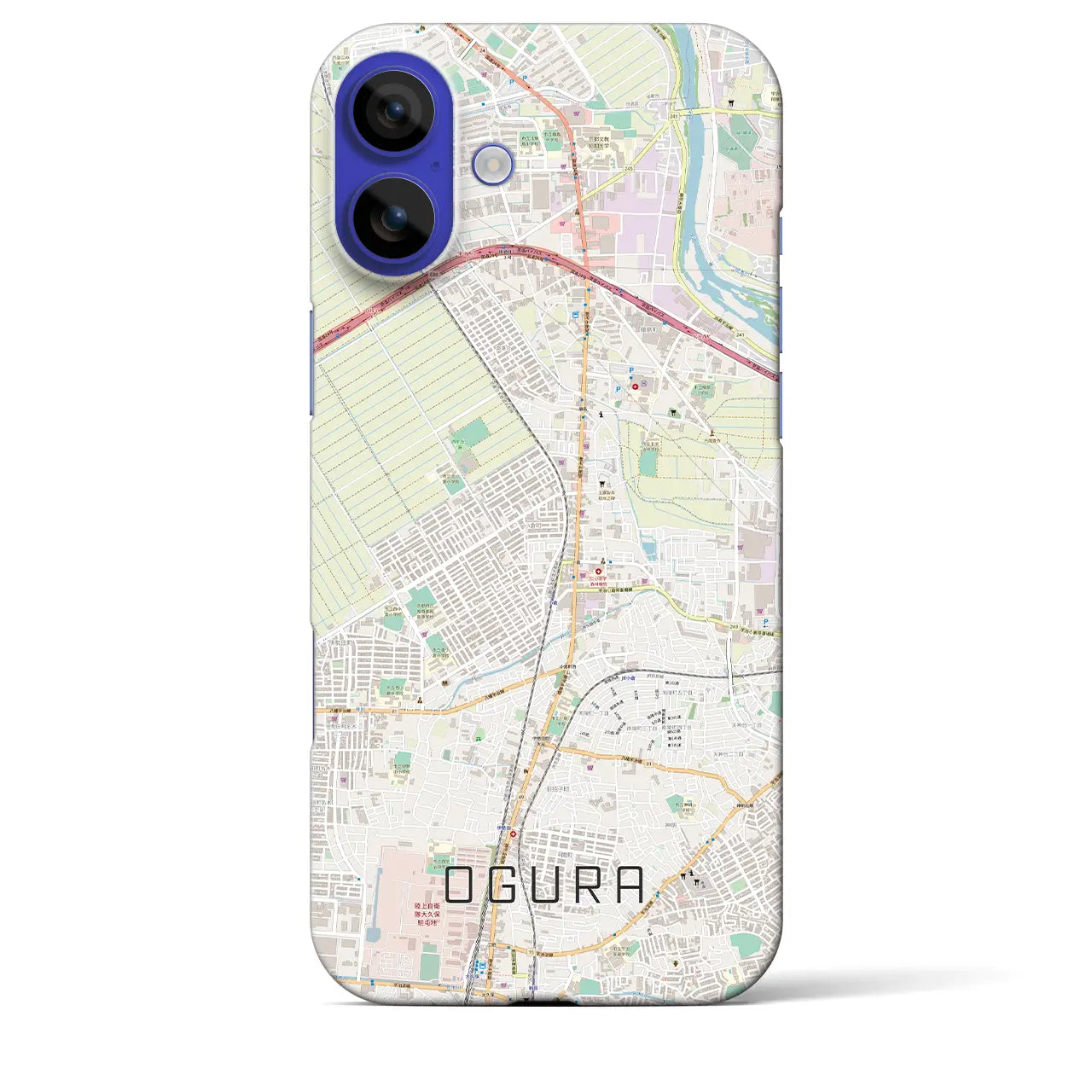 【小倉(京都府)】地図柄iPhoneケース(バックカバータイプ)ナチュラル・iPhone 16 Pro Max 用